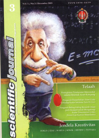 Scientific Journal : Jurnal Karya Ilmiah Dinas Pendidikan Prop. DIY, Vol.1 (3) Desember 2005