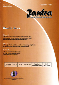 Jantra : Jurnal Sejarah dan Budaya, Vol. I No.2 Desember 2006