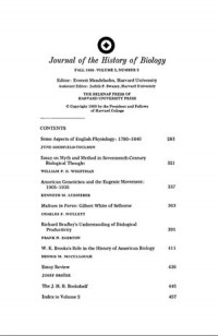 Journal of the History of Biology: Spring 1969: Volume 2, Number 2