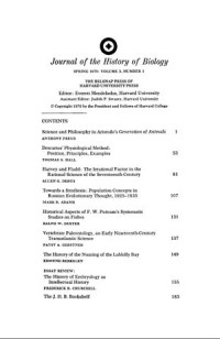 Journal of the History of Biology: Spring 1970: Volume 3, Number 1