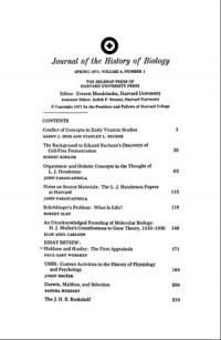 Journal of the History of Biology: Spring 1971: Volume 4, Number 1