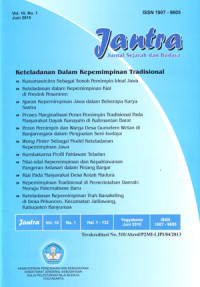 Jantra: Jurnal Sejarah Dan Budaya Vol.10 No.1 Juni 2015